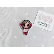 Кабошон-вырубка "Девочка с сердечком"