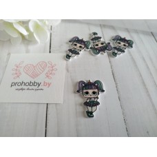 Кабошон-вырубка "Куколка с ободком-единорожкой" №10