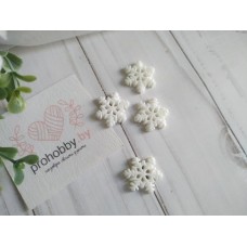 Кабошон "Снежинка" с блестками