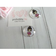 Кабошон стекло "Куколка LOL с диадемой"