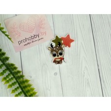 Кабошон-вырубка "Оленёнок с шариками"