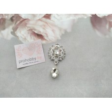 Серединка ювелирная с подвеской, цвет серебро №9