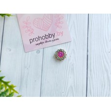 Кабошон флоризель цветочек из страз, цвет нежно-розовый