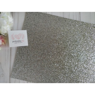 Кожзам с блестками, 22*30 см, цвет серебро №2