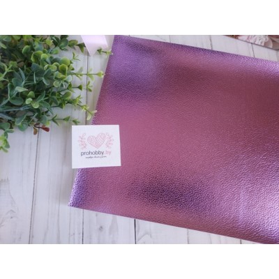 Кожзам текстурный, 22*30 см, цвет сиреневый металлик