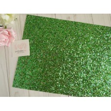 Кожзам с крупными блестками, 22*30 см, цвет зеленый