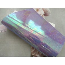 Кожзам зеркальный "Брызги", 21*30 см, цвет сиреневый хамелеон