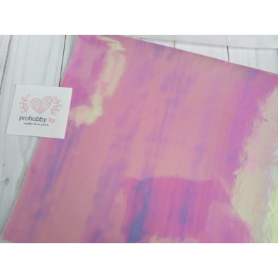 Кожзам гладкий, 20*30 см, розовый бензиновый