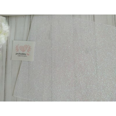 Кожзам с блестками, 22*30 см, цвет белый