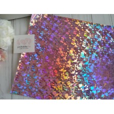 Кожзам голографик "Битое стекло", 22*30 см, цвет светло-розовый