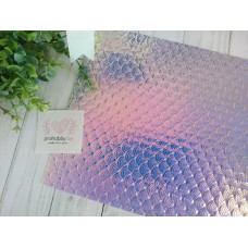 Кожзам "Чешуя", 20*30 см, светло-фиолетовый хамелеон
