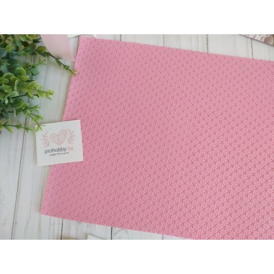 Кожзам текстурный "Плюсики", 22*30 см, цвет розовый