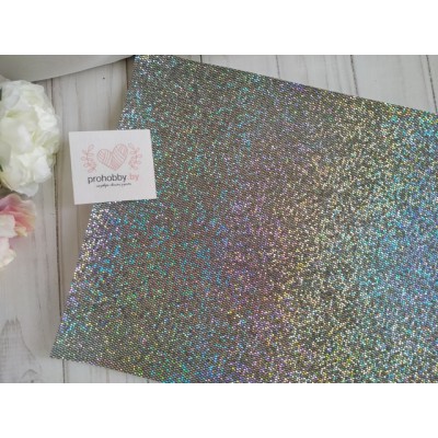 Кожзам "Соты", 22*30 см, цвет серебро