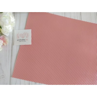 Кожзам текстурный "Ромбики", 22*30 см, цвет розовый