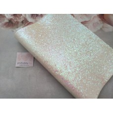 Кожзам с крупными блестками, 21*30 см, цвет белый хамелеон