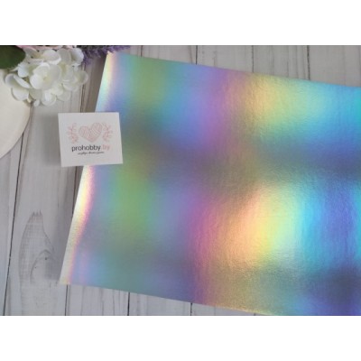 Кожзам, 22*30 см, цвет серебряный хамелеон