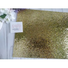 Кожзам с крупными блестками, 22*30 см, цвет золото голографик