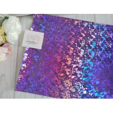 Кожзам голографик "Битое стекло", 22*30 см, цвет сиреневый