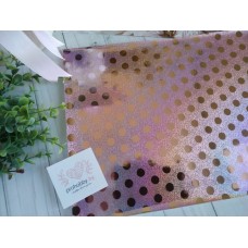 Кожзам голографик "Горох", 22*30 см, цвет светло-розовый