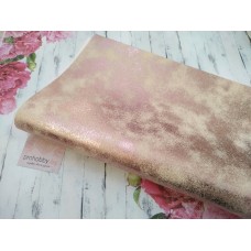 Кожзам с напылением, 21*30 см, цвет бежевый/нежно-розовый