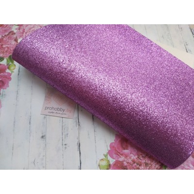 Кожзам с глиттером, 21*30 см, цвет сиреневый