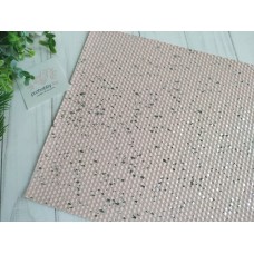 Кожзам текстурный "Брызги", цвет дымчато-розовый/серебро