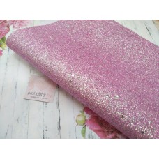 Кожзам "Блестки", 21*30 см, цвет розовый №12