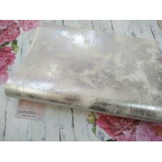 Кожзам с напылением, 21*30 см, цвет белый/серебро
