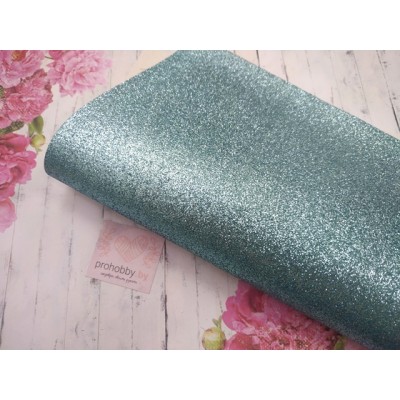 Кожзам с глиттером, 21*30 см, цвет голубой