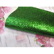 Кожзам с крупными блестками, 21*30 см, цвет зеленый
