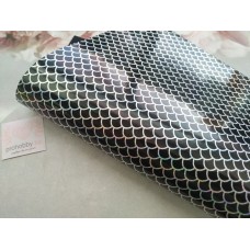 Кожзам голографик "Чешуя", 21*30 см, цвет черный