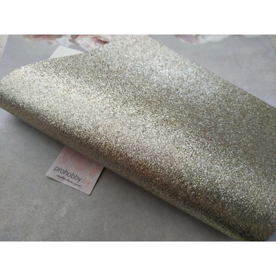 Кожзам с глиттером, 21*30 см, цвет золотисто-бежевый