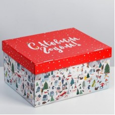 Коробки самосборные новогодние, 31*25,5*16 см, в ассортименте 