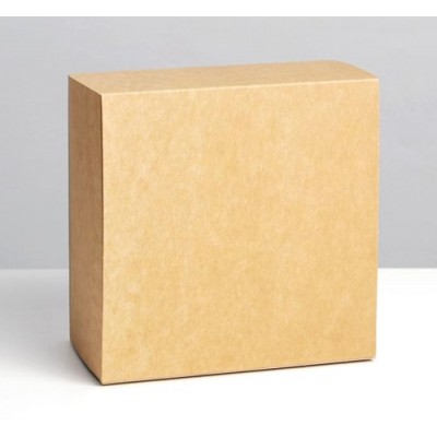 Коробка самосборная выдвижная, крафт, 14*14*8 см