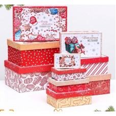 Коробки прямоугольные новогодние "Исполнения желаний", в ассортименте, размер и цена указаны в описании товара