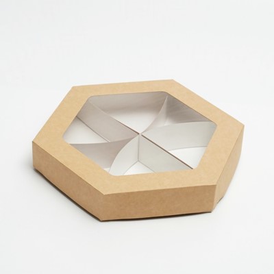 Коробка менажница самосборная с прозрачным окошком, 20*4 см