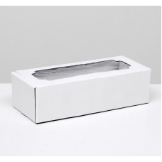 Коробка самосборная с прозрачным окошком, 32*13*9 см, цвет белый