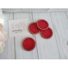 Крышечка-серединка со стразами, цвет красный