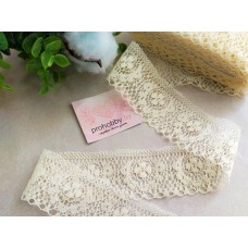 Кружево капроновое, цвет кремовый, 37 мм