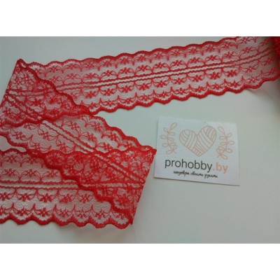 Кружево капроновое, цвет красный, 45 мм