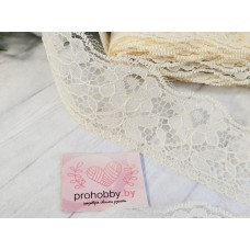 Кружево капроновое, цвет  кремовый, 60 мм