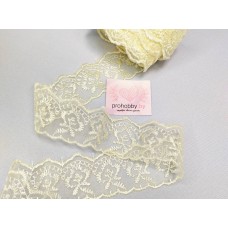 Кружево "Яблочки", цвет жёлтый, 40 мм