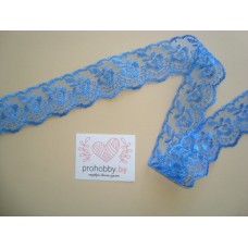 Кружево "Яблочки", 40 мм, синий цвет