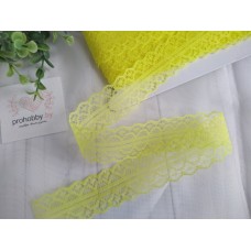 Кружево капроновое, цвет лимонный, 30 мм