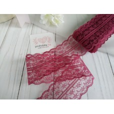 Кружево капроновое, цвет бордовый, 45 мм