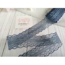 Кружево капроновое, цвет стальной синий, 30 мм