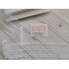 Кружево капроновое, цвет белый, 45 мм