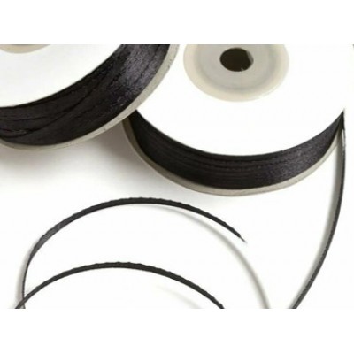 Лента атласная 3 мм, цвет чёрный №039
