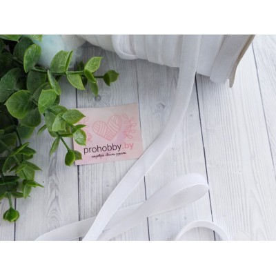 Лента бархатная 10 мм, цвет белый №01