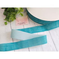 Лента бархатная 25 мм, цвет голубой №171